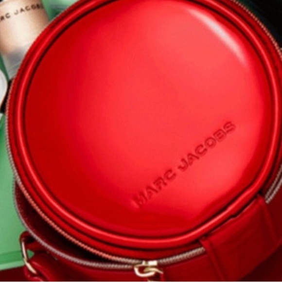 Marc Jacobs beauty Mini red purse Cosmetic Bag crossbody dew drop mascara bronze - Picture 2 of 12